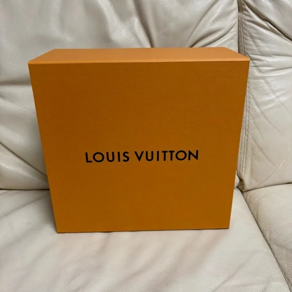 EMPTY LOUIS VUITTON Orange Gift Box Magnetic Closure for Small Bag - Picture 1 of 15